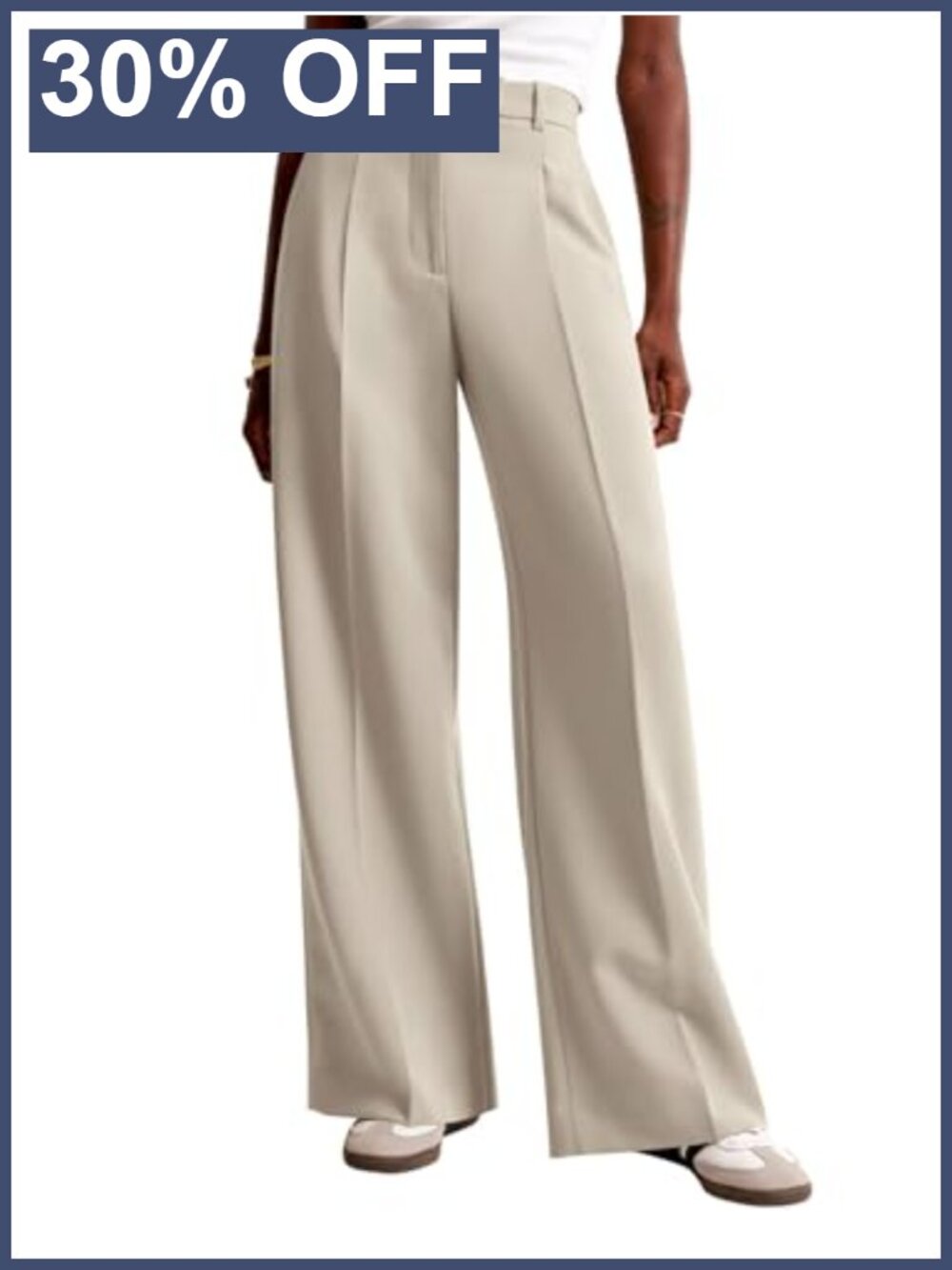 Wide Leg High Waisted Work Pants with Pockets Dress Trousers